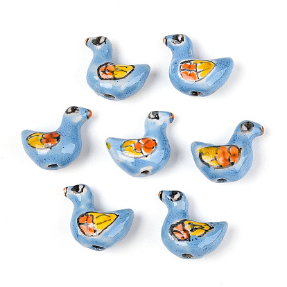 Фарфоровые бусины ручной работы, птица, пастельный фарфор