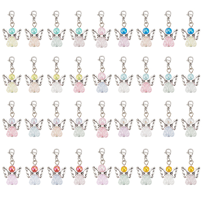 Акриловый кулон в виде сердца ангела, с 304 нержавеющей стали застежки