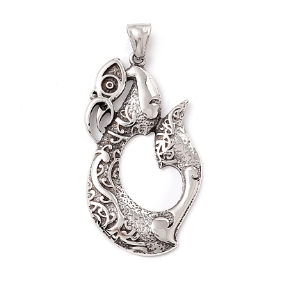 Tibetan Style 304 Stainless Steel Pendants, Teardrop