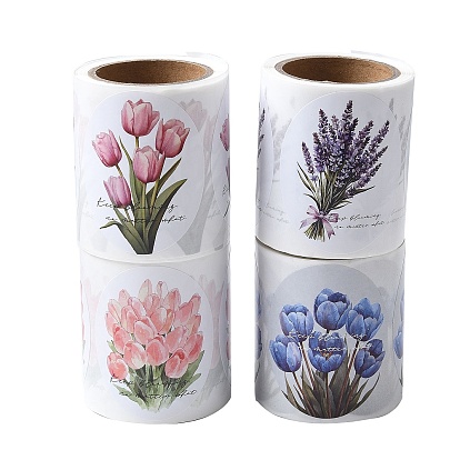 120шт рулон наклеек, цветок, самоклеящиеся бумажные наклейки, для партии, декоративные подарки