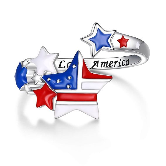 Кольца-манжеты со звездой в виде дня независимости из сплава и эмали