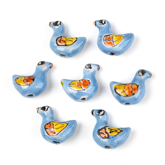 Фарфоровые бусины ручной работы, птица, пастельный фарфор