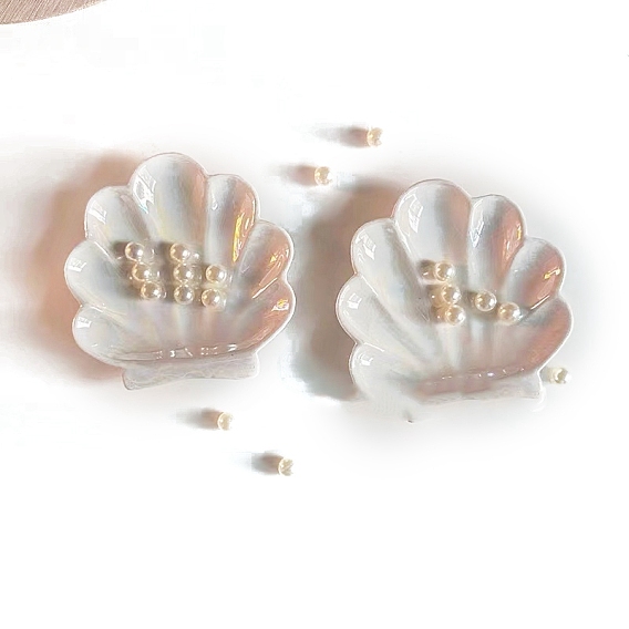 Фарфоровые тарелки для украшений в форме ракушки, лоток для хранения колец, , серьга