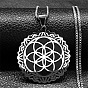 201 Женские ожерелья с подвеской в виде цветка жизни из нержавеющей стали