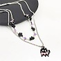 Black Cat Heart Zircon Double-layer Necklace - Sweet and Cool, Fashionable and Personalized.