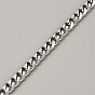 304 Stainless Steel Cuban Link Chains, Unwelded, with Spool