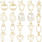 Zinc Alloy Open Back Bezel Pendants, For DIY UV Resin, Epoxy Resin, Pressed Flower Jewelry, Perfume Bottle
