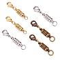 Oval Brass Magnetic Clasps Converter, with Lobster Claw Clasps