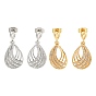 Серьги с подвесками из латуни в форме каплевидного паве с прозрачным фианитом