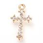 Alloy Rhinestones Pendants, Cross
