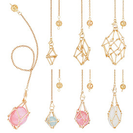 6 шт. 3 стили 304 цепочка из нержавеющей стали макраме мешочек пустой держатель для камней маятники для биолокации