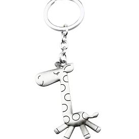 Retro keychain cute giraffe alloy small gift personalized simple keychain pendant