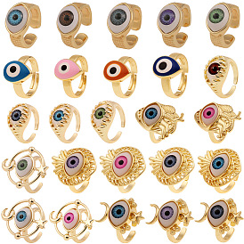 Evil Eye Ring for Women - Simple and Versatile Tail Ring in Copper Plated Gold Fashion Jewelry