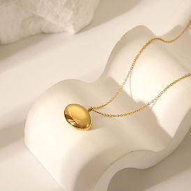 Модные овальные кулоны из нержавеющей стали 304 для женщин, золотые