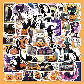 Halloween 50Pcs PVC Adhesive Waterproof Stickers Self-Adhesive Stickers, for DIY Photo Album Diary Scrapbook Decoration