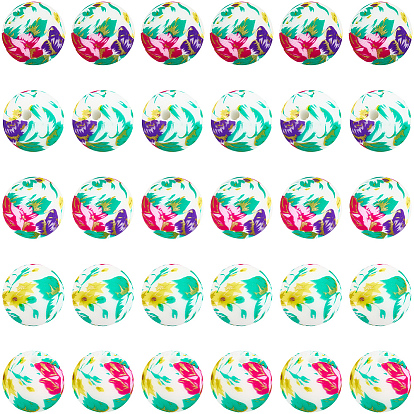 30 шт. печатные круглые силиконовые фокусные бусины