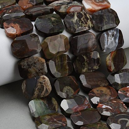 Природные богатства каменные бусины нити, прямоугольные, граненые