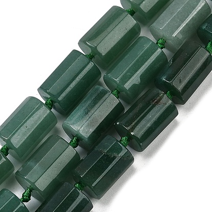 Естественный зеленый авантюрин бисер нитей, граненые, колонка