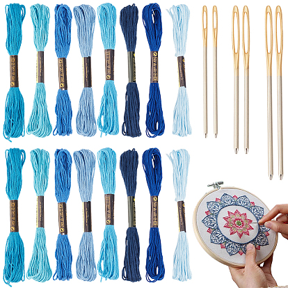 DIY Embroidery Kits, including Low Carbon Steel Needles and Cotton Crochet Threads
