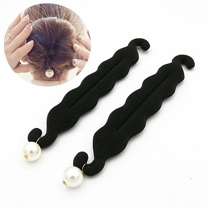 Versatile Hair Styling Tool Set for Women - Sponge Pearl Bun Maker, Headband, Flower Clip, Double Hook Curler & More!
