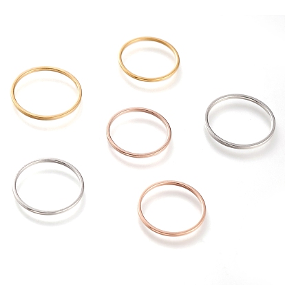 Ion Plating(IP) 304 Stainless Steel Plain Band Rings