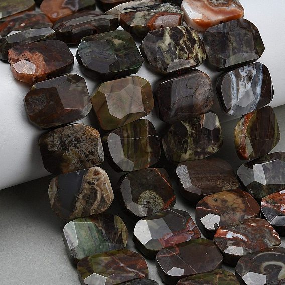Природные богатства каменные бусины нити, прямоугольные, граненые