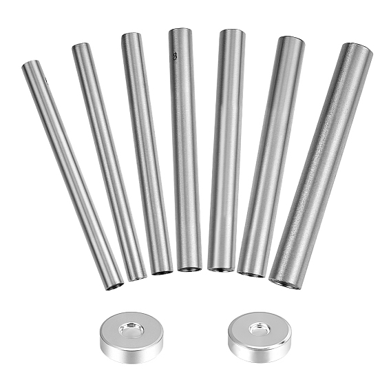 7шт. 7 размеры стальной заклепочный инструмент, с базой размеров 2шт., инструмент для установки грибовидных заклепок, ручной пробойник для кожи