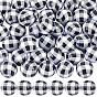44шт. печатные непрозрачные акриловые бусины, круглый с тартаном