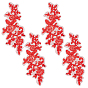 2Pairs Leaves Polyester Embroidery Ornaments Accessories, Lace Sequins Clothing Sew on Patches, Suitable for Wedding Dress, Performance Clothes