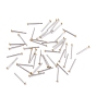 304 Stainless Steel Stud Earring Findings, with Brass Flat Pad Earring Post, Flat Round