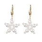 Star Shell Pearl Dangle Earrings, 316 Surgical Stainless Steel Jewely for Women