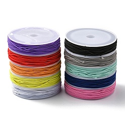 10 rollos 10 colores cordón elástico poliéster redondo, cordón elástico ajustable, con carrete