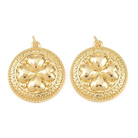 Латунные подвески, плоский круглый с подвесками в виде клевера, долговечный, стойки покрытие, без свинца и без кадмия