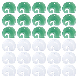 Pandahall elite 60pcs 2 couleurs pendentifs en verre imitation jade, éléphant