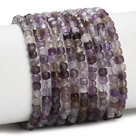 Природный аметист нитей бисера, граненые настольные бусины в форме куба
