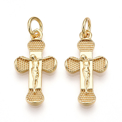 Латунные подвески, без кадмия и без свинца, распятие с Иисусом, с целью перехода в кольце