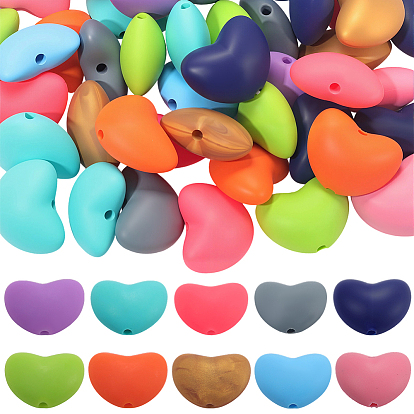 60 шт. 10 цветные экологически чистые силиконовые шарики для пищевых продуктов, сердце