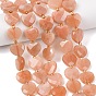 Натуральный Sunstone бисер пряди, сердце, граненые, с бисером