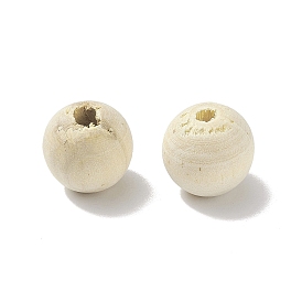 (Liquidación por defectos: detectado) Cuentas de madera natural sin acabado, cuentas espaciadoras redondas de madera sueltas para hacer artesanías, sin plomo