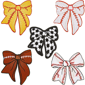 5 шт. 5 стили полиэстер вышивка нить приклеивание/пришивание заплаток, аппликации из ткани, бантом