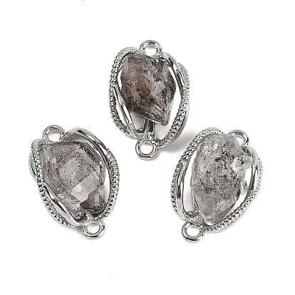 Подвески из натурального кварца, с латунной фурнитурой , стойки покрытие, самородки