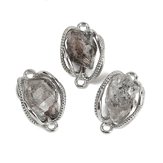 Подвески из натурального кварца, с латунной фурнитурой , стойки покрытие, самородки