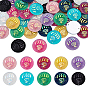 40Pcs 10 Colors Flat Round with Paw Print Resin Sew on Rhinestone, 2-Hole Links, Costume Accessories