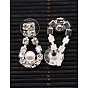 Iron Rhinestone Bridal Jewelry Sets: Necklaces, Bracelets, Earrings and Finger Rings, with Acrylic Pearl Beads and Plastic Ear Nuts/Earring Backs, 16.1 inch , 180mm, 17x31mm, 17mm