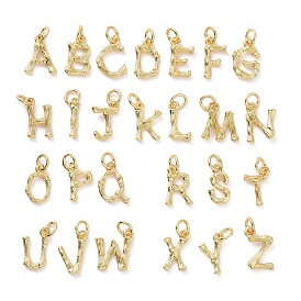 Brass Pendants, with Jump Ring, Golden, Letter Charm