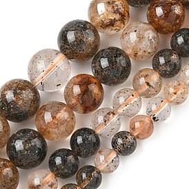 Нити натуральных алмазных бусин херкимер, круглые