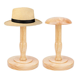 Porte-chapeaux en forme de dôme en bois, pour perruque, présentoir porte-chapeau