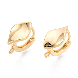 Латунная фурнитура для хооп серег, долговечный, без никеля , ромб