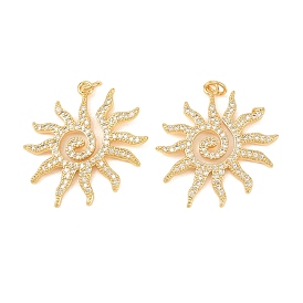Латунные микропаве прозрачные подвески с фианитом, солнечные чары, стойки покрытие, долговечный, без свинца и без кадмия