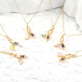 18k Gold Plated Crystal Butterfly Pendant Necklace - Chic and Minimalist Design